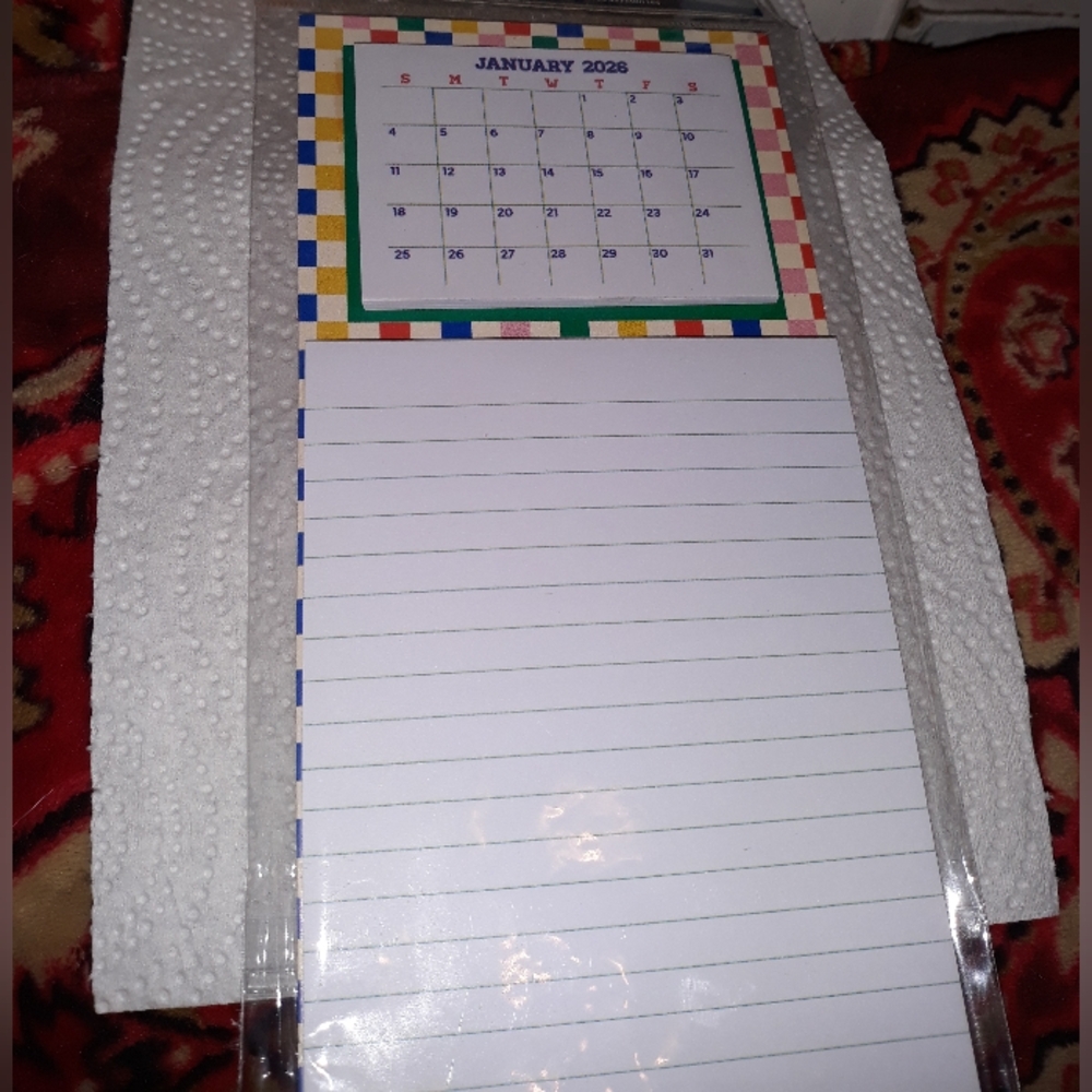 CUTE Note Pad with mini  Calendar List Shopping List Magnetic NEW NWT new in pkg
